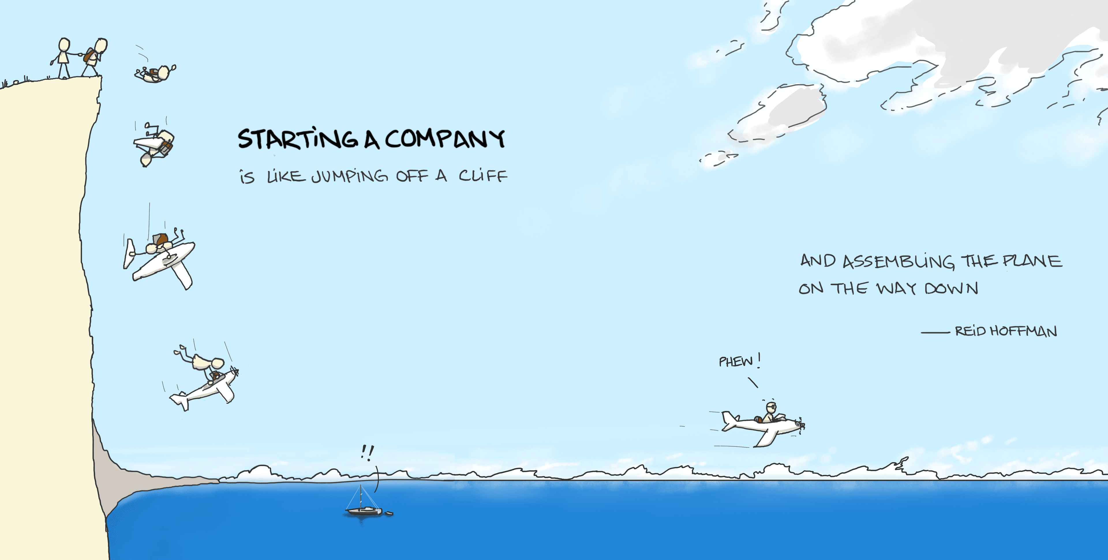 Starting a Company - Is like jumping off a cliff and assembling the plane on the way down
