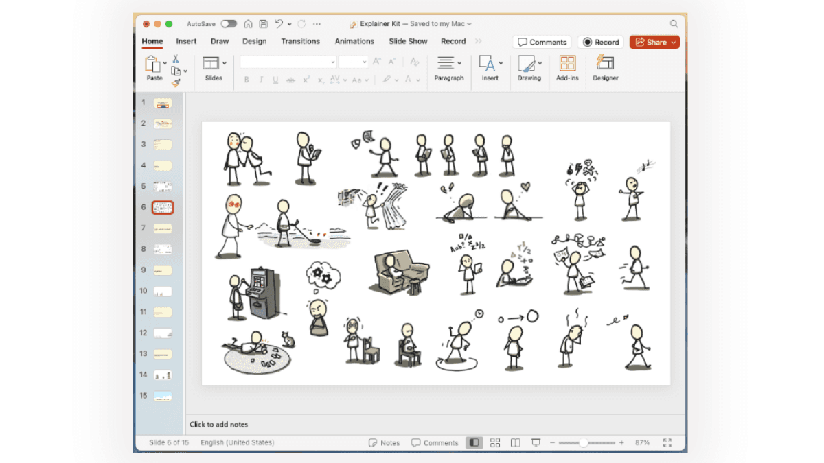 Choose what you want direct from PowerPoint, Slides or Keynote